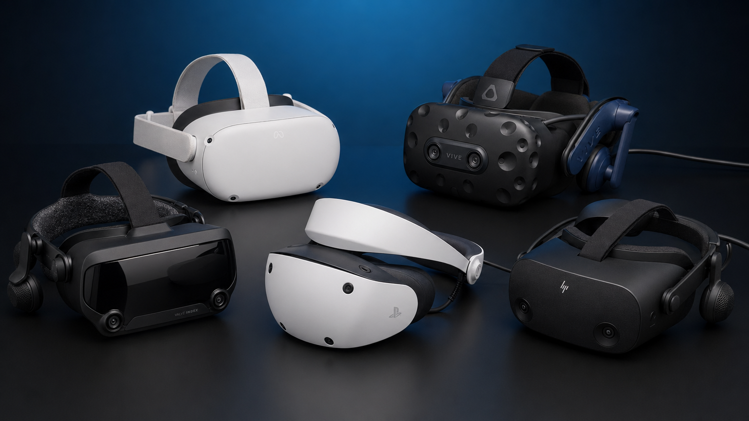 Collection of VR headsets
