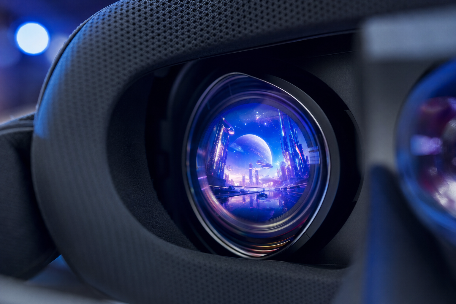 VR headset lens close-up